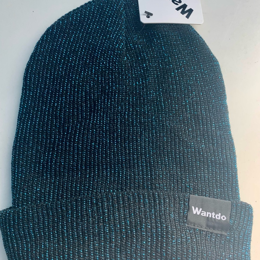 Wantdo Blue Metallic Beanie Hat NWT